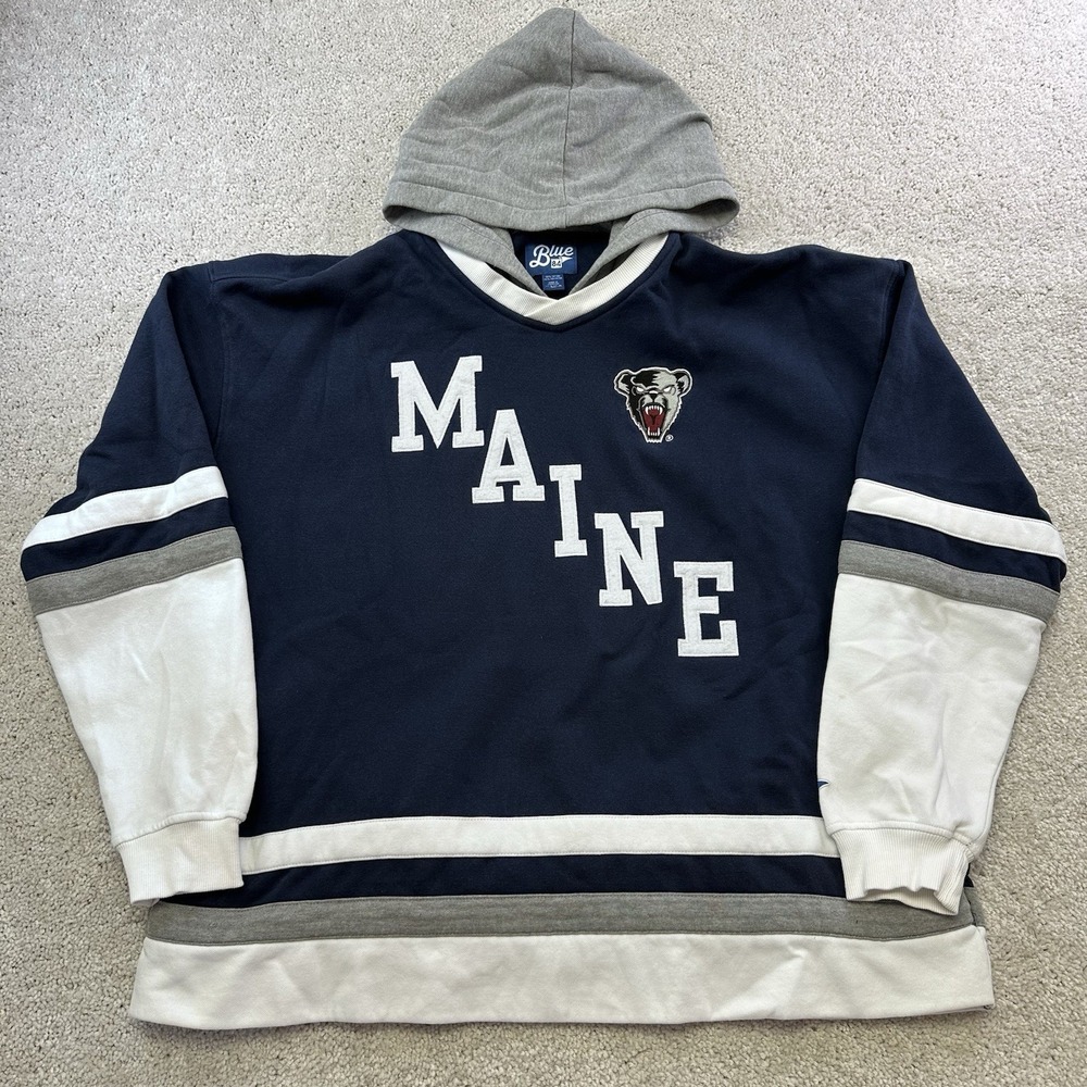 Maine Black Bears Hoodie Mens XL Blue NCAA Hockey Pullover